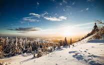 安徽:三月黃山喜降“桃花雪”